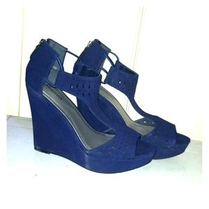 Blue Wedge Heels